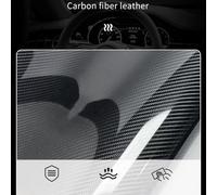 Couvre Volant en Cuir Motif en Fibre de Carbone gravé au Laser Élastique et Respirant Antidérapante pour Mercedes-Benz A-Class A45 AMG W177 2018-2022,D-Black