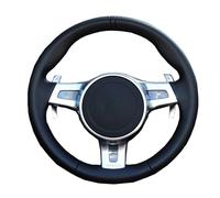 Couvre Volant en Cuir pour 911 991 pour Boxster 981 pour Cayman pour Cayenne pour Panamera 2009-2016 Couverture De Volant Voiture Personnalisée(Black)