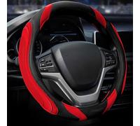 Couvre Volant en Cuir pour Voiture - Couvre de Volant Sportage Universal 37-38cm Noir, Couvre Volant Respirante Antiderapante, Rouge