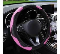 Couvre Volant en Cuir Respirant Voiture pour Dodge Durango, Antidérapant Protégé Housse Volante Auto, Automobile Voler Couvercle Accessoires Intérieur,Pink