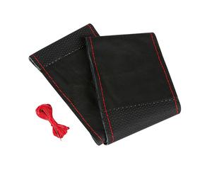Couvre-volant en cuir Sport 37-39cm Noir/Rouge
