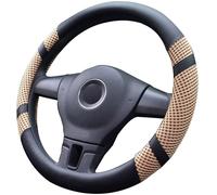 Couvre Volant En Microfibre Cuir Protege Volant Voiture Universelle 38cm, Antidérapant Respirant Souple Durable Accessoire De Voiture (Beige)