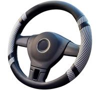 Couvre Volant En Microfibre Cuir Protege Volant Voiture Universelle 38cm, Antidérapant Respirant Souple Durable Accessoire De Voiture (Gris)