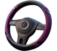 Couvre Volant En Microfibre Cuir Protege Volant Voiture Universelle 38cm, Antidérapant Respirant Souple Durable Accessoire De Voiture (Pourpre)