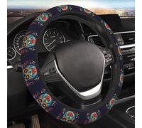 Couvre Volant Fleur Autour d'un crâne Mexicain 38cm Universelle