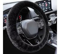 Couvre Volant Fluffy Housse pour Jeep Avenger 2023-2025, Couvre Volant en Peluche Souple Anti-dérapant Cache de Volant Housse de Volant d'hiver 36-39 cm