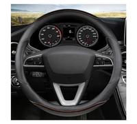 Couvre Volant Housse De Protection pour Volant Voiture en Cuir Et Fiber Carbone, 38CM, pour Seat pour Tarraco pour Arona pour Ateca Housse Protection Voiture(Café)