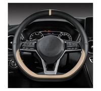 Couvre Volant Housse De Volant De Voiture Accessoires Automobiles pour Nissan pour Kicks pour Tiida pour Teana pour Juke pour Versa pour Leaf pour Note Voiture Caches Volant(D Shape Beige)