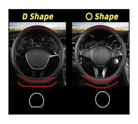 Couvre Volant Housse De Volant De Voiture en Cuir Antidérapant Et Résistant À l'usure pour Suzuki pour Swift Voiture Caches Volant(O Red)