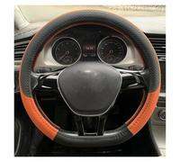 Couvre Volant Housse De Volant De Voiture en Cuir en Forme De D pour VW pour Golf 7 2008-2020 pour Scirocco pour Jetta pour Tiguan 2016-2020 Voiture Caches Volant(Orange)