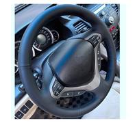 Couvre Volant Housse De Volant De Voiture en Cuir Microfibre Noir Antidérapant, Cousue À La Main, pour Spirior pour Accord, Accessoires De Voiture(Blue Thread)