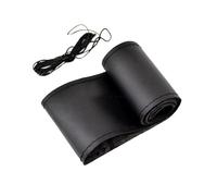 Couvre Volant Housse de Volant de Voiture en Cuir Noir/Rouge/Bleu, Autocollant de Protection, Aiguille de 38 cm, 15 Pouces, Accessoires d'origine pour Focus 2 et 3, Kia et Rio Couvre Voiture(Black)