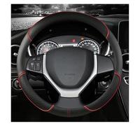 Couvre Volant Housse De Volant De Voiture en Cuir PU 38 Cm pour Suzuki pour Swift 2011-2016 pour Vitara 2015-2019 pour Celerio 2015-2019 Voiture Caches Volant(Rouge)