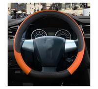 Couvre Volant Housse De Volant De Voiture en Cuir PU, Accessoires De Décoration Intérieure pour Toyota pour Wish AE10 AE20 2003-2017 Voiture Caches Volant(D Orange)