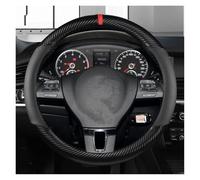 Couvre Volant Housse De Volant De Voiture en Cuir PU Antidérapant Et Résistant À l'usure pour Nissan pour Rogue en Forme De D Et De O Voiture Caches Volant(Black-Round)