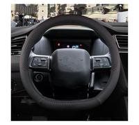 Couvre Volant Housse De Volant De Voiture en Cuir PU Antidérapant pour Citroen C4 2021 2022 2023 Voiture Caches Volant(Noir)