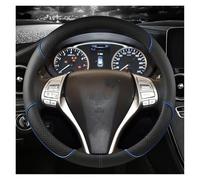 Couvre Volant Housse De Volant De Voiture en Cuir PU Antidérapant pour Nissan pour Terrano I II pour Frontier pour Mistral pour Pathfinder pour Patrol NV200 Voiture Caches Volant(O Blue)