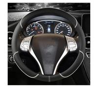 Couvre Volant Housse De Volant De Voiture en Cuir PU Antidérapant pour Nissan pour Terrano I II pour Frontier pour Mistral pour Pathfinder pour Patrol NV200 Voiture Caches Volant(O White)
