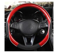 Couvre Volant Housse De Volant De Voiture en Cuir PU Antidérapant pour Suzuki pour Swift en Forme De D Et De O Voiture Caches Volant(O Red)