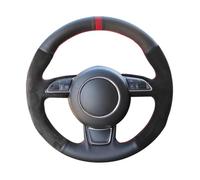 Couvre Volant Housse De Volant De Voiture en Cuir Suédé Antidérapant pour A3 8V A1 8X pour Sportback A4 B8 pour Avant A8 D4 A6 C7 A7 G8 A5 8T Q3 8U Q5 Voiture Caches Volant(Orange Thread)