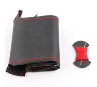 Couvre Volant Housse De Volant De Voiture en Cuir Tressé pour BMW E60 E61 530d 545i 550i E63 E64 630i 645Ci 650i Voiture Caches Volant(Red Thread)