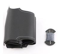 Couvre Volant Housse De Volant De Voiture en Cuir Tressé pour BMW E60 E61 530d 545i 550i E63 E64 630i 645Ci 650i Voiture Caches Volant(Gray Thread)