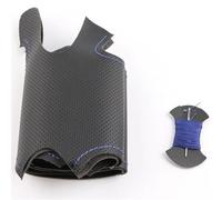 Couvre Volant Housse De Volant De Voiture en Cuir Tressé pour BMW E60 E61 530d 545i 550i E63 E64 630i 645Ci 650i Voiture Caches Volant(Blue Thread)
