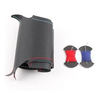Couvre Volant Housse De Volant De Voiture en Cuir Tressé pour BMW E60 E61 530d 545i 550i E63 E64 630i 645Ci 650i Voiture Caches Volant(Red Blue Thread)