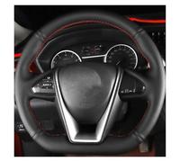 Couvre Volant Housse De Volant De Voiture en Cuir Véritable, Accessoires D'intérieur pour Nissan pour Lannia pour Maxima 2015 2016 2017 2018 Voiture Caches Volant(Green Thread)