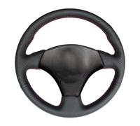 Couvre Volant Housse De Volant De Voiture en Faux Cuir Noir, pour Toyota pour Corolla pour Matrix MR2 2000-2004 2005 2006 2007 2008 Accessoires Intérieurs Voiture(Red Thread)