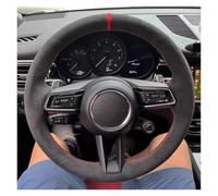 Couvre Volant Housse De Volant De Voiture en pour Taycan pour Boxster pour Panamera pour Macan pour Cayenne 718 911 9YA 971 DIY; Couture À La Main Voiture Caches Volant(White Thread)