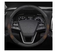 Couvre Volant Housse De Volant De Voiture pour Hyundai I10 I20 I30 I40 Ix25 Ix35 Ix55 pour Tucson pour Palisade pour Kona pour Santa-fe pour Getz Voiture Caches Volant(O Carbon Orange)