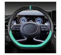 Couvre Volant Housse De Volant en Cuir PU pour Tucson 2021 2022 NX4 pour Elantra 2020 pour Sonata 10th 2020 2021 2022 Protecteurs(Green D)