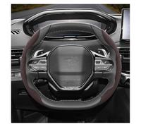 Couvre Volant Housse De Volant en Cuir Suédé À Clipser pour Peugeot 508 207 3008 2008 307 308 206 208 5008 301 pour Expert pour Partner pour Rifter Voiture Caches Volant(Dark Brown 2-Piece Set)