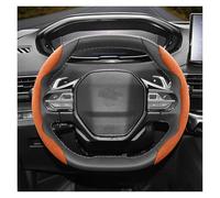 Couvre Volant Housse De Volant en Cuir Suédé À Clipser pour Peugeot 508 207 3008 2008 307 308 206 208 5008 301 pour Expert pour Partner pour Rifter Voiture Caches Volant(Orange 2-Piece Set)