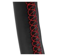 Couvre Volant Housse de Volant intérieure en Cuir Artificiel Cousue à la Main pour Civic 8th MK8 2005 2006 2007 2008 2009 2010 2011 Couvre Voiture(Red Thread)