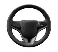Couvre Volant Housse de Volant Noire en Cuir synthétique Souple Cousue à la Main pour Chevrolet Cruze 2009-2014 Aveo 2011-2014 Holden Cruze 2010 Couvre Voiture(Yellow Thread)
