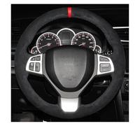 Couvre Volant Housse De Volant Tressée en pour Suzuki pour Swift pour Sport 2012-2017 pour Vitara S 2016-2019, Couture À La Main Voiture Caches Volant(Red Thread)