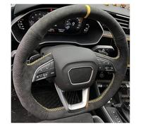 Couvre Volant Housse De Volant Tressée en Souple pour Q3 2018-2019, pour Q5 SQ5 2017-2019, pour Q7 SQ7 2015-2019, pour Q8 SQ8 2019 Voiture Caches Volant(Orange Thread)