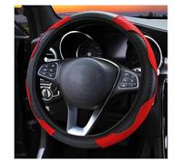 Couvre Volant Housse De Volant Voiture en Cuir Respirant pour Dodge pour Journey pour Charger pour Dakota pour Challenger pour Coupé pour Grand pour Caravan Voiture Caches Volant(Rouge)