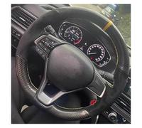 Couvre Volant Housse De Volant Voiture en Et Fibre Carbone Cousue À La Main, pour Accord 10 2018 2019 pour Insight 2019 Accessoires D'intérieur Automobile Voiture Caches Volant(Orange Thread)