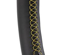 Couvre Volant Housse de Volant Voiture for BMW E83 X3 2003-2010 E53 X5 2004-2006 Bricolage personnalisé enveloppe Direction Cuir Microfibre Couture à la Main(Yellow Line)