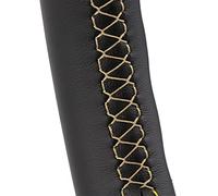 Couvre Volant Housse de Volant Voiture for BMW E90 E91 E92 E93 E87 E81 E82 E88 X1 E84 enveloppe Direction personnalisée Cuir Microfibre Couture à la Main(Beige Line)