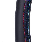 Couvre Volant Housse de Volant Voiture for Hyundai Sonata 8 2011 2012 2013 2014 enveloppe Direction Bricolage personnalisée Cuir Microfibre(Red-Blue Line)