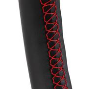 Couvre Volant Housse de Volant Voiture for Mercedes Benz W210 E200 240 280 320 W140 S320 350 420 Bricolage en Cuir Microfibre(Red Line)