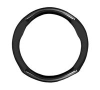 Couvre Volant Housse Volant Décorative Intérieure en Cuir Et Fibre Carbone pour Tesla pour Modèle 3 pour Modèle X pour Modèle S pour Modèle Y(O Black)