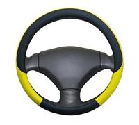 Couvre Volant Housse Volant Voiture en Cuir, Accessoires D'intérieur Automobile, Housse Protection Antidérapante pour Peugeot 206 207 307 Accessoires Intérieurs Voiture(Jaune)