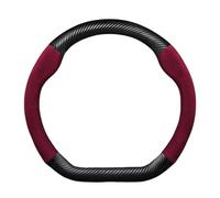 Couvre Volant Housse Volant Voiture en Cuir Microfibre Et Fibre De Carbone pour Suzuki pour Swift 2017 2018 2019 2020 2021 2024, Accessoires Automobiles Voiture Caches Volant(D Fiber Red)