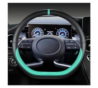 Couvre Volant Housse Volant Voiture en Cuir PU en Forme O, en Forme D, pour Hyundai pour Tucson 2021 2022 NX4 pour Elantra 2020 Accessoires Intérieurs Voiture(Green D Shape)