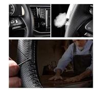 Couvre Volant Housse Volant Voiture pour Accord 10 2018-2019 pour Insight 2019 Housse Tressée en Cuir Microfibre Cousue À La Main Accessoires Voiture(Fil Noir)